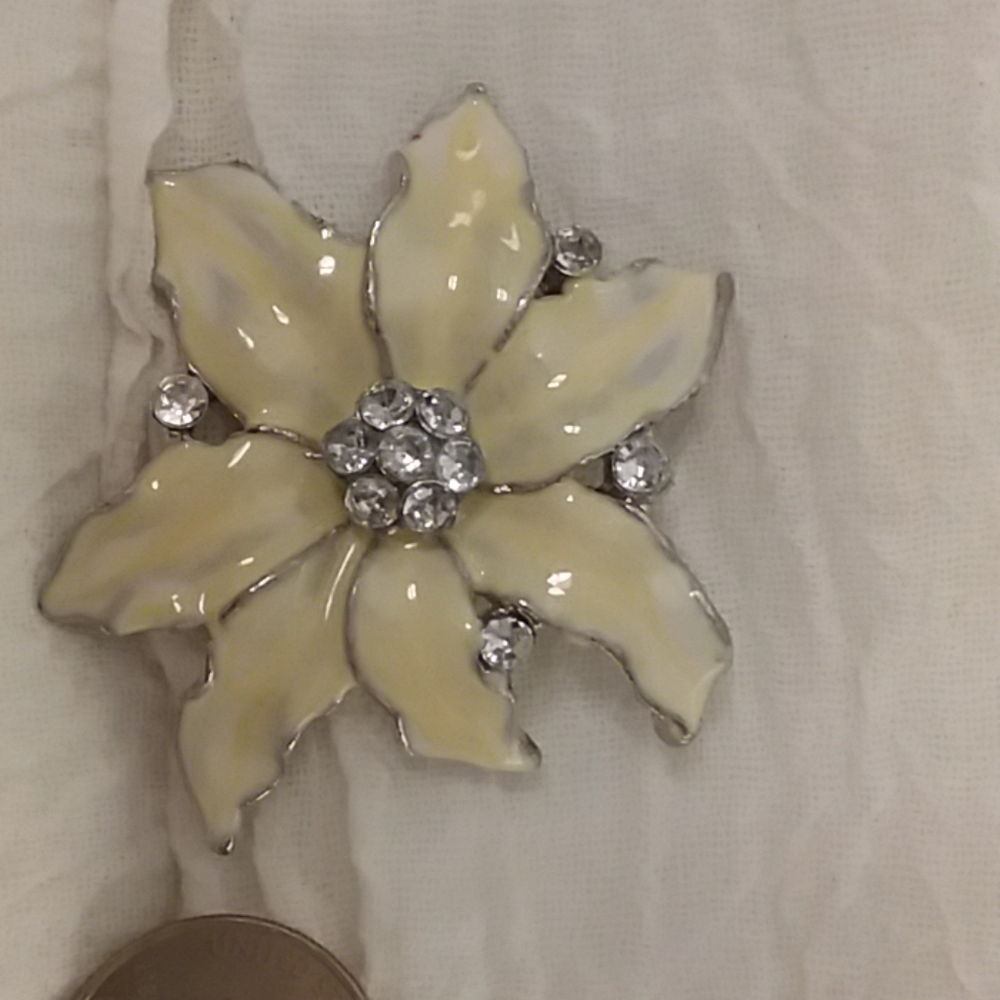 Cream/White Flower Pin - Picture 4 of 4